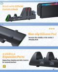 FASTSNAIL [Switch 1/2 Compatible] Controller Charging Dock for Nintendo Switch 2/1 for Joycon 2, 10 in 1 Fast Controller Charger Station Stand for Pro Controller 2/1 with 11 RGB Modes, LED Indicator