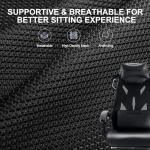 GTPLAYER Gaming Chair, Computer Chair with Mesh Back, Ergonomic Gaming Chair with Footrest, Reclining Gamer Chair with Adjustable Headrest and Lumbar Support for Gaming and Office (Black)