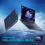 acer Predator Helios Neo 16 AI Gaming Laptop | Intel Core Ultra 9 Processor 275HX | NVIDIA GeForce RTX 5070 Ti | 16" WQXGA 240Hz G-SYNC | 16GB DDR5 | 1TB Gen 4 SSD | Killer Wi-Fi 6E | PHN16-73-92B8
