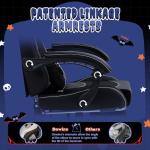 Dowinx Gaming Chair Cute with Cat Ears and Massage Lumbar Support, Ergonomic Computer Chair for Girl with Footrest and Headrest, Comfortable Reclining Game Chair 290lbs for Adult, Teen, White