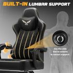 Homall Big and Tall Gaming Chair with Adjustable Lumbar Support, Breathable Fabric Ergonomic Computer Office Chair, High-Back Reclining Video Game Chair with Footrest for Adults (Black)