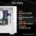 Thermaltake LCGS Versa i1460S Gaming Desktop (Intel Core™ i5-14400F, 32GB 6000MT/s DDR5 RGB Memory, NVIDIA GeForce® RTX 5060, 1TB NVMe M.2, WiFi, Windows 11) H16S-B760-560-LCS