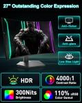 SANSUI 27 Inch Curved 160Hz Gaming Monitor, 1500R Curved Computer Gaming Monitor FHD 1080P, 4000:1, 110% sRGB, FPS/RTS, 1Ms MPRT|FreeSync|HDR|Low Blue Light|HDMI DP| VESA Support, HDMI Cable Incl.