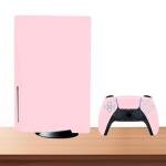 Skin Wrap Compatible with PS5 Disc Console, Protective Vinyl Sticker Decal Cover for Wireless Controller (Pink)