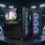 STGAubron Gaming PC Computer Desktop, AMD Ryzen 7 5700X up to 4.6G, GeForce RTX 3050 6G, 16G DDR4, 1T SSD, WiFi 6, BT 5.2, RGB Fan x4, Windows 11 Home