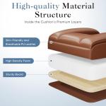 DUMOS Big and Tall Home Office Desk Chair, Gaming Computer Chair, Executive Ergonomic Chair with Footrest, High Back Reclining, Adjustable Armrests and Comfy Lumbar Support, PU Leather, Brown