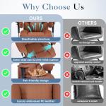 DUMOS Big and Tall Home Office Desk Chair, Gaming Computer Chair, Executive Ergonomic Chair with Footrest, High Back Reclining, Adjustable Armrests and Comfy Lumbar Support, PU Leather, Brown