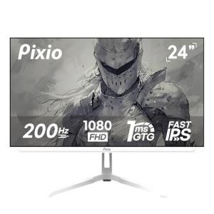 Pixio PX248 Wave White 24 inch 200Hz Refresh Rate FHD 1080p Resolution Fast IPS Panel 1ms GTG Response Time Built-in Speakers Gaming Monitor with Adaptive Sync