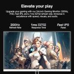 Pixio PX248 Wave White 24 inch 200Hz Refresh Rate FHD 1080p Resolution Fast IPS Panel 1ms GTG Response Time Built-in Speakers Gaming Monitor with Adaptive Sync