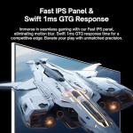 Pixio PX248 Wave White 24 inch 200Hz Refresh Rate FHD 1080p Resolution Fast IPS Panel 1ms GTG Response Time Built-in Speakers Gaming Monitor with Adaptive Sync