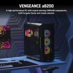 Corsair Vengeance a8200 Gaming PC – Liquid Cooled AMD Ryzen™ 7 9800X3D, NVIDIA® GeForce RTX™ 5090 GPU, 64GB Dominator Titanium RGB DDR5 Memory, 2+4TB M.2 SSD – Black