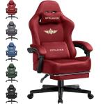 GTPLAYER Gaming Chair Fabric with Pocket Spring Cushion, Big and Tall Gamings Chairs 350LBS High Back Computer Chair with Footrest for Adults Lumbar Support Swivel Game Chair for Office Gaming Red
