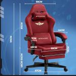GTPLAYER Gaming Chair Fabric with Pocket Spring Cushion, Big and Tall Gamings Chairs 350LBS High Back Computer Chair with Footrest for Adults Lumbar Support Swivel Game Chair for Office Gaming Red