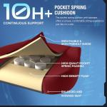 GTPLAYER Gaming Chair Fabric with Pocket Spring Cushion, Big and Tall Gamings Chairs 350LBS High Back Computer Chair with Footrest for Adults Lumbar Support Swivel Game Chair for Office Gaming Red