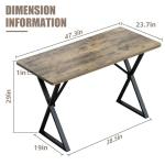 SMILHELTD Heavy Duty Office Desk Industrial Grade Computer Desk with 1" Thick Desktop & 1 mm Reinforced Metal Frame Sturdy Workstation for Home Office Gaming Dorm 47.2" W x 23.7" D x 29" H