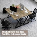 SMILHELTD Heavy Duty Office Desk Industrial Grade Computer Desk with 1" Thick Desktop & 1 mm Reinforced Metal Frame Sturdy Workstation for Home Office Gaming Dorm 47.2" W x 23.7" D x 29" H
