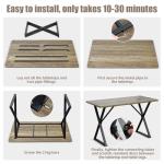 SMILHELTD Heavy Duty Office Desk Industrial Grade Computer Desk with 1" Thick Desktop & 1 mm Reinforced Metal Frame Sturdy Workstation for Home Office Gaming Dorm 47.2" W x 23.7" D x 29" H