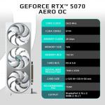 GIGABYTE GeForce RTX 5070 AERO OC 12G Graphics Card, 12GB 192-bit GDDR7, PCIe 5.0, WINDFORCE Cooling System, GV-N5070AERO OC-12GD Video Card, Compatible with Desktop