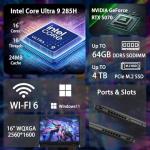 HP OMEN Ultra Slim RTX 5070 Gaming Laptop, 16" WQXGA 240Hz, Intel Ultra 9 285H(Beats Intel i9-14900), NVIDIA RTX 5070, 16GB DDR5 RAM, 1TB SSD, Backlit KB, Bundle with PCO Laptop Cooler