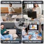 Shcngqio 1080P HD Webcam with Microphone, Noise Cancellation, Privacy Cover, Wide-Angle Lens, Auto Light Correction, Plug & Play USB Webcam for Laptop, Desktop, PC, Mac, Zoom, Skype, Streaming (Black)