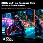 SANSUI 27 Inch WQHD 2560 x 1440 IPS Gaming Monitor, 200Hz 180Hz 1ms Computer Monitor, DP 1.2 x2 | HDMI 2.0 x2 | VESA Mount, 120% sRGB HDR Eye Care Metal Stand (DP Cable Included)