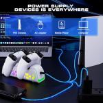 PS5 Controller Charger - Dual-Sensing Edge PS5 Charging Station with 6 LED and RGB Modes,Charging Dock is Suitable for/Slim/Pro Remote Control Accessories
