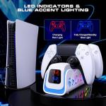 PS5 Controller Charger - Dual-Sensing Edge PS5 Charging Station with 6 LED and RGB Modes,Charging Dock is Suitable for/Slim/Pro Remote Control Accessories