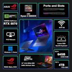 ASUS ROG Strix G18 G814 Gaming Laptop 18" 2.5k (2560x1600) 240Hz (100% DCI-P3) AMD 16-core Ryzen 9 9955HX (>i9-14900HX) 64GB DDR5 2TB SSD GeForce RTX 5070 RGB Backlit FHD Camera Win11 ICP Hub
