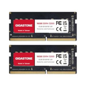 【DDR4 RAM Laptop Only】 GIGASTONE 32GB Kit (2x16GB) DDR4 3200MHz (2933MHz or 2666MHz) PC4-25600 (PC4-23400, 21300) CL22 1.2V SODIMM 260 Pin Unbuffered Non ECC High Performance Notebook Memory Upgrade