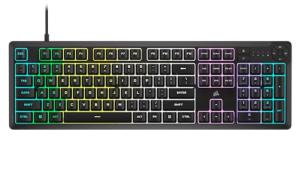 Corsair K55 CORE RGB Membrane Wired Gaming Keyboard – QWERTY US Layout – Quiet, Responsive Switches – Spill Resistance – Ten-Zone RGB – Media Keys – iCUE Compatible – PC, Mac – Black