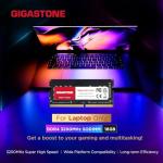 【DDR4 RAM Laptop Only】 GIGASTONE 32GB Kit (2x16GB) DDR4 3200MHz (2933MHz or 2666MHz) PC4-25600 (PC4-23400, 21300) CL22 1.2V SODIMM 260 Pin Unbuffered Non ECC High Performance Notebook Memory Upgrade