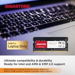 【DDR4 RAM Laptop Only】 GIGASTONE 32GB Kit (2x16GB) DDR4 3200MHz (2933MHz or 2666MHz) PC4-25600 (PC4-23400, 21300) CL22 1.2V SODIMM 260 Pin Unbuffered Non ECC High Performance Notebook Memory Upgrade