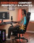 GTPLAYER Gaming Chair with Footrest, Big and Tall Computer Game Chair 350lb Racing Style, Ergonomic High Back Lumbar Support and Recliner, Moon Gray
