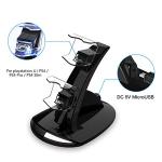 VSEER Dual Shock PS4 Charging Station - Twin Charge Docking Station Stand PS4 Charger for Pro/Slim Controllers, Black