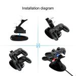 VSEER Dual Shock PS4 Charging Station - Twin Charge Docking Station Stand PS4 Charger for Pro/Slim Controllers, Black