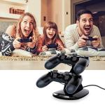 VSEER Dual Shock PS4 Charging Station - Twin Charge Docking Station Stand PS4 Charger for Pro/Slim Controllers, Black