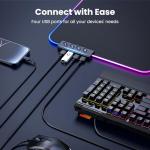 BladeHawks RGB Gaming Mouse Pad with 4Port USB Hub, 14 Lighting Modes, Oversize Anti-Slip Rubber Base, Waterproof Coating Mouse Mat for Desk Laptop Computer, PC Games, Office