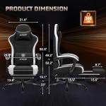 Homall Gaming Chair with Massage & Footrest, Ergonomic Computer Office Chair, High-Back Racing Style Reclining Chair with Adjustable Lumbar Support, Breathable Tech Fabric for Adults (Black)