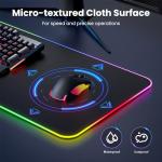 BladeHawks RGB Gaming Mouse Pad with 4Port USB Hub, 14 Lighting Modes, Oversize Anti-Slip Rubber Base, Waterproof Coating Mouse Mat for Desk Laptop Computer, PC Games, Office