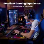 BladeHawks RGB Gaming Mouse Pad with 4Port USB Hub, 14 Lighting Modes, Oversize Anti-Slip Rubber Base, Waterproof Coating Mouse Mat for Desk Laptop Computer, PC Games, Office