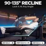 N-GEN GAMING Video Gaming Chair Big and Tall Office Computer Desk Chairs with Ergonomic Lumbar Support High Back Recliner and Footrest for Adults (Black)