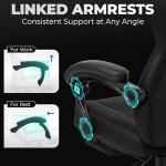 N-GEN GAMING Video Gaming Chair Big and Tall Office Computer Desk Chairs with Ergonomic Lumbar Support High Back Recliner and Footrest for Adults (Black)