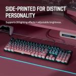 HP Wired Mechanical Gaming Keyboard GK400F, 104 Keys Full Size USB Keyboard, Brown Switches, Ice Blue LED Backlit, Anti-Ghosting, Black & Pink Keycaps, HP Keyboard for PC Gamer