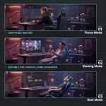 Dowinx Gaming Chair Ergonomic, Massage Lumbar Support, Footrest, Adjustable Height & Headrest Pillow, Heavy Duty 330lbs Office Chair, Comfortable for Back Pain Relief Long Gaming Streaming Blue