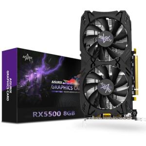 AISURIX RX 5500 8gb GDDR6 Graphics Card,128 Bit, 3XDP, HDMI, PCI Express 4.0X8, 8pin with Fan Intelligent System,Gaming PC Computer Video Cards with 3X DisplayPort +1X HDMI (5500)
