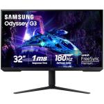 Samsung 32-Inch Odyssey G3 (G30D) Series FHD Gaming Monitor, 1ms, 180Hz, AMD FreeSync, Adjustable Stand, Black Equalizer, Virtual Aim Point, Eye Saver Mode, Flicker-Free, LS32DG302ENXZA