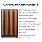 KOTIN G60B Gaming PC, AMD Ryzen 7 9700X (5.5GHz Turbo Boost), GeForce RTX 5070 12GB, 1TB Gen4 SSD, 32GB DDR5 RAM 6000MHz, 850W Gold PSU, 11.3”Display, 360mm Digital Liquid Cooler, WiFi7, Win11 Home