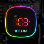 KOTIN G60B Gaming PC, AMD Ryzen 7 9700X (5.5GHz Turbo Boost), GeForce RTX 5070 12GB, 1TB Gen4 SSD, 32GB DDR5 RAM 6000MHz, 850W Gold PSU, 11.3”Display, 360mm Digital Liquid Cooler, WiFi7, Win11 Home
