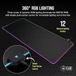 Corsair MM700 RGB Extended Cloth Gaming Mouse Pad - 36.6" x 15.8" - 360° RGB Lighting - Two USB Port Hub - Thick Rubber - Black (Renewed)