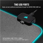 Corsair MM700 RGB Extended Cloth Gaming Mouse Pad - 36.6" x 15.8" - 360° RGB Lighting - Two USB Port Hub - Thick Rubber - Black (Renewed)